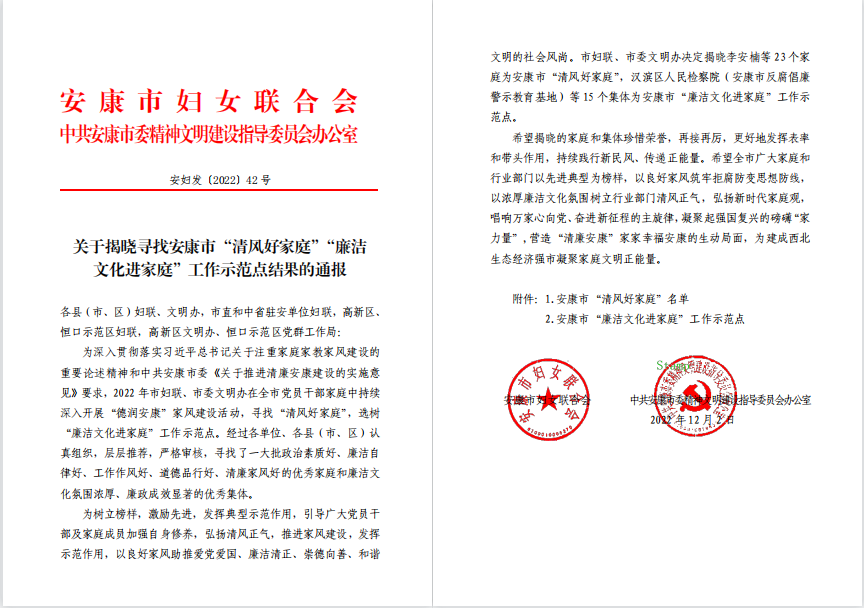 【要闻】喜报！市发投集团被评为市“廉洁文化进家庭”工作示范点
