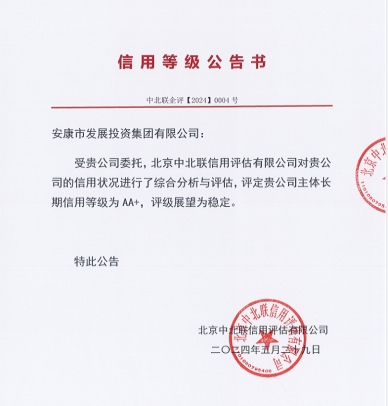 【要闻】市发投集团成功获评AA+主体信用等级